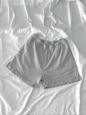 Brandy Melville John Galt Light Gray Elastic Waist Athletic Shorts